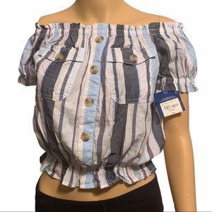 NWT Arizona Jean Co Off the Shoulder Crop Top